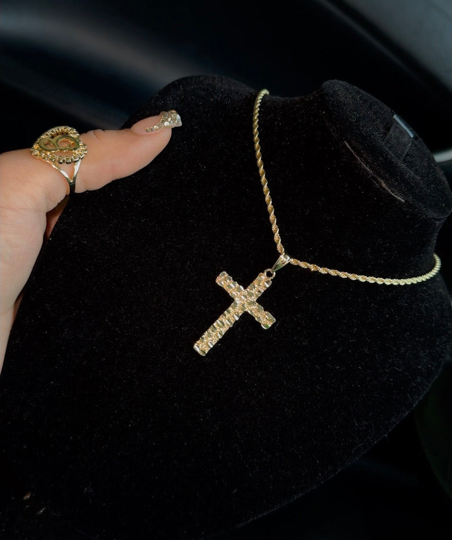 Cross x Nugget Necklace
