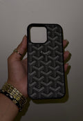 Black Goyard iPhone Case