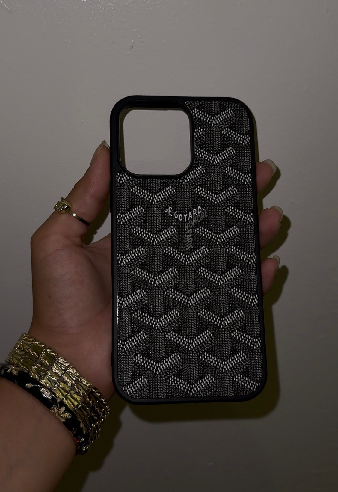 Black Goyard iPhone Case