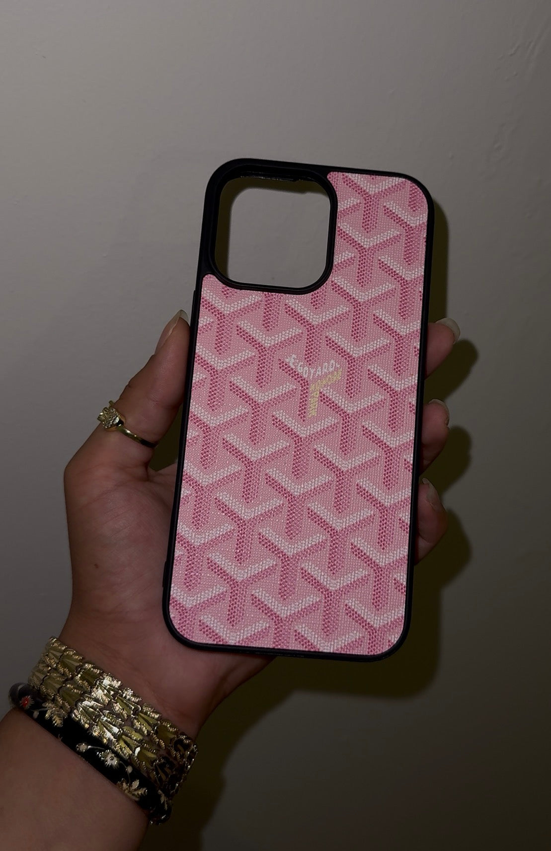 Pink Goyard iPhone Case